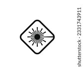 Laser radiation caution warning symbol design vector