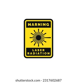 Laser radiation caution warning symbol design vector