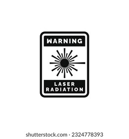 Laser radiation caution warning symbol design vector