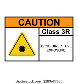 Laserstrahlungsgefährdungsklasse 3R Symbol, Sicherheitsinformationssymbol Vektorgrafik.