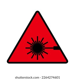 Laser radiation danger label icon, safety protection information symbol vector illustration .