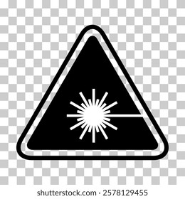 Laser radiation danger label icon, safety protection information symbol vector illustration .
