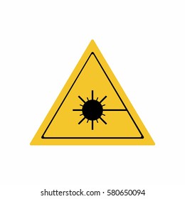 The laser radiation sign vector design isolated on white background