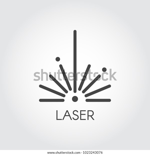 Laser ray half\
circle icon drawing in outline design. Graphic thin line stroke\
pictograph. Technology concept contour web sign. Vector\
illustration of laser cutting\
series