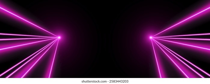 Laser rays or beams, glowing neon lines, bright futuristic background.