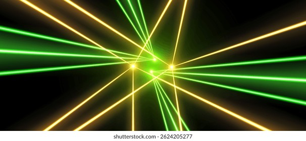 Laser rays or beams, glowing neon lines, bright futuristic background