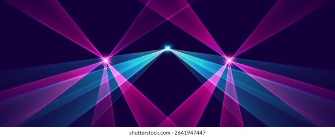 Laser rays or beams, glowing neon lines, bright futuristic background
