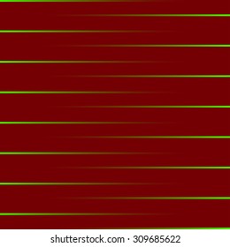 Laser rays green on red background