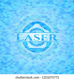 Laser realistic sky blue mosaic emblem
