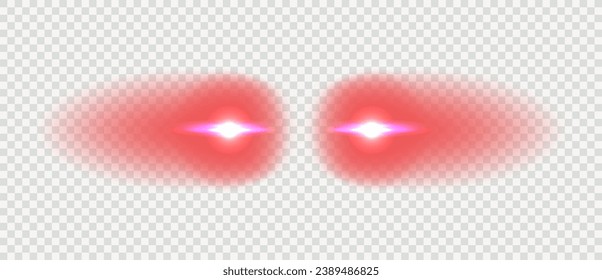 Laser red eyes meme game superhero vector template illustration. Comic red eyes laser red meme overlay