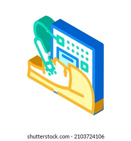 vector de icono isométrico del cliente de rejuvenecimiento láser. signo de cliente de rejuvenecimiento láser. ilustración de símbolo aislado