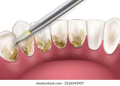 Remoção a laser do cálculo dentário. Laser dentário. Terapia Com Goma Laser 