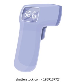 Icono del termómetro de digitalización láser. Caricatura del icono del vector del termómetro de barrido láser para diseño web aislado en fondo blanco
