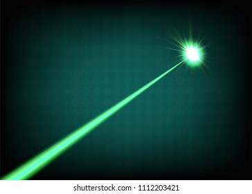 Laser security beam, green shine light ray or green neon. Compatible with dark tints of background. Vector illustration for your design. 