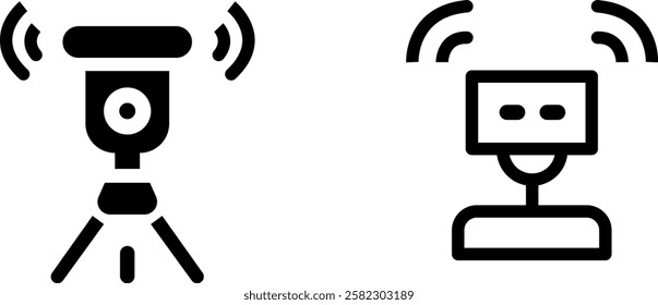  Laser Sensor Vector Icon Set – Precision and Detection Technology Designs