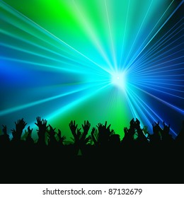 Laser Show Colored Background Illustration Vector Stock Vector (Royalty ...