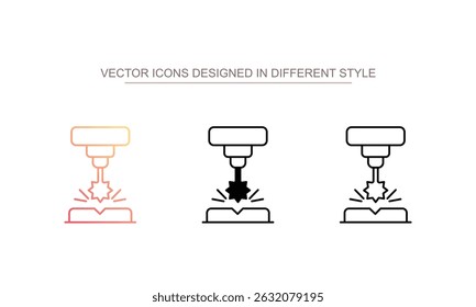 Laser Sintering icon design with white background stock illustration