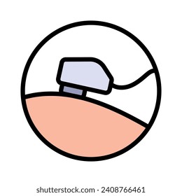 Laser for Skin Treatment Color Icon. Hair Removal Device Pictogram. Epilator for Cosmetology Aesthetic Procedure Flat Icon. Isolated Vector Illustration.