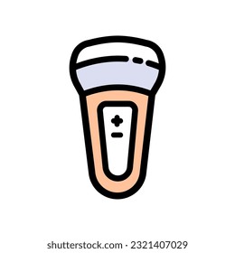 Laser for Skin Treatment Color Line Icon. Hair Removal Device Pictogram. Epilator, Electric Razor for Cosmetology Aesthetic Procedure Icon. Isolated Vector Illustration.