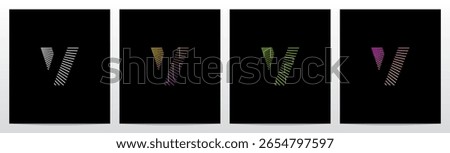Laser Stroke Lines Diagonal Negative Space Logo Design V