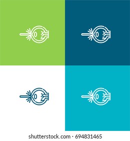 Laser surgery green and blue material color minimal icon or logo design