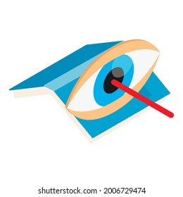 Laser surgery icon. Isometric illustration of laser surgery vector icon for web