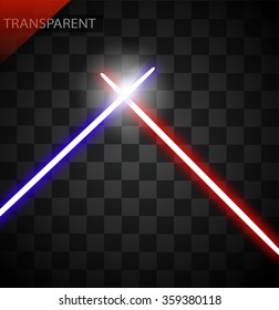 Laser swords crossed vector