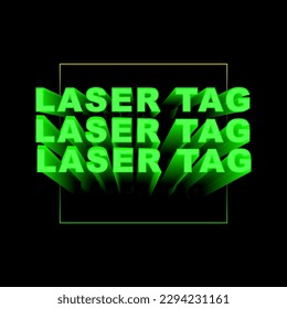 Laser-Tag Blende Text-Logo Neon-Vektorgrafik