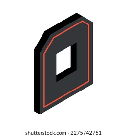 Laser tag game interior element on white background isometric vector illustration