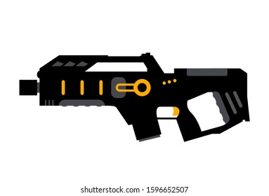 Laser tag gun game icon. Vector laser tag futuristic logo weapon.