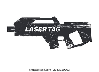 Laser-Tag-Pistole-Spiel, Vektorgrafik futuristischen Waffen Logo Textur Hintergrund. Lasermarkierung