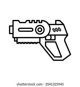 Laser tag gun outline icon. Clipart image isolated on white background