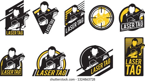 Laser Tag Icon Set Vector Design With Lots Of Designs.