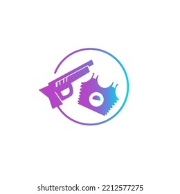 Laser Tag Logo Symbol Icon Gun And Vest
