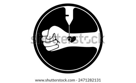 Laser tattoo removal, black isolated silhouette