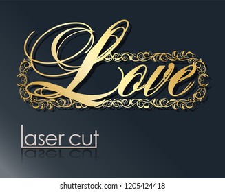 Laser template wedding pendant, Dengler for cutting vinyl. The decor is a stylized openwork pattern of flowers and branches. The image is suitable for laser cutting, cutting or printing a plotter.