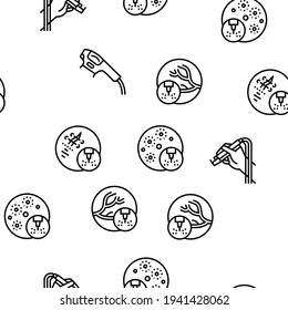 Laser Therapy Service Vector Seamless Pattern Thin Line Illustration