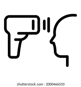 Icono de pistola de termómetro láser. Icono de vector de pistola láser de contorno para diseño web aislado en fondo blanco