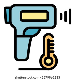 Laser thermometer icon. Outline Laser thermometer vector icon for web design isolated on white background color flat