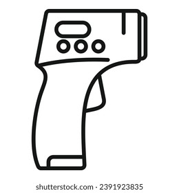 Laser thermometer test icon outline vector. Check device gun. Heat scan distance