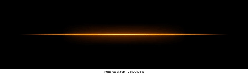 Láser. Delgado haz Horizontal con brillo brillante y bordes degradados suaves. La composición lineal simple crea un efecto de energía futurista sobre fondo oscuro.