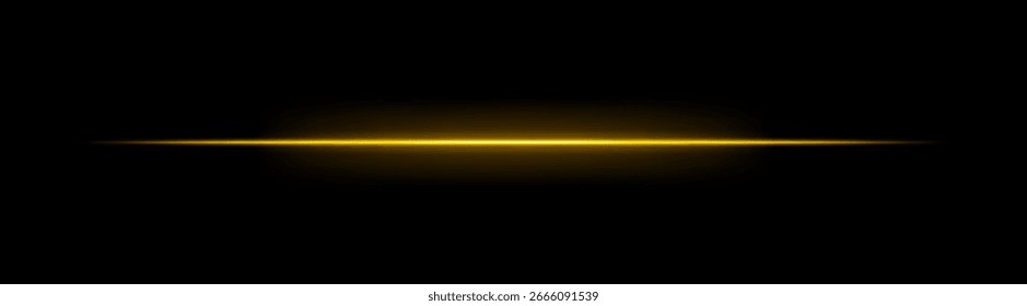 Laser. Thin horizontal beam with bright glow and soft gradient edges. Simple linear composition creates futuristic energy effect on dark background.