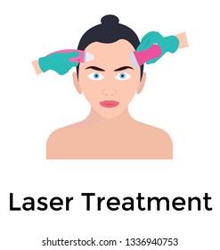 Laser treatment flat icon vector 