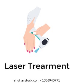 Laser treatment flat icon vector 