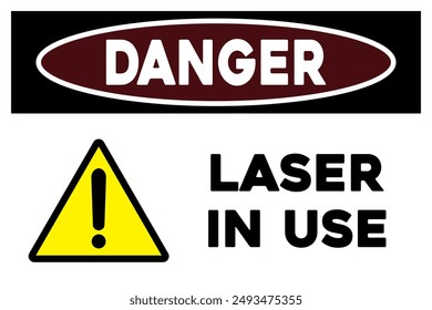 Laser in use warning sign safety sticker