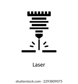 Iconos Sólidos Del Vector Láser. Material gráfico simple