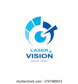 Laser Vision Logo Silhouette Eye Blue Color