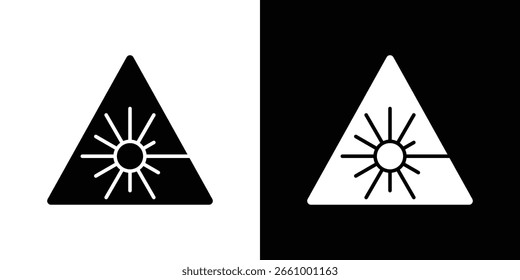 Laserwarnsymbol. schwarze und weiße Linie Icons Pack.