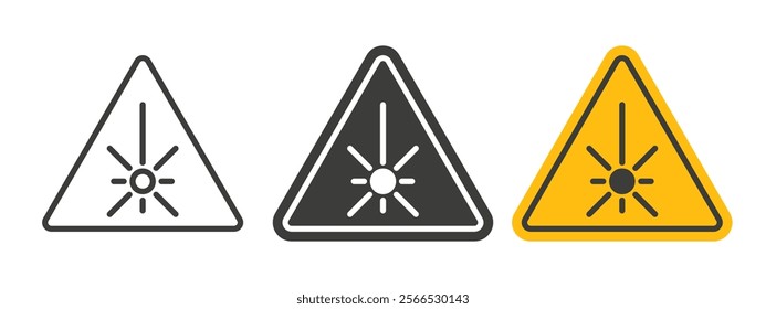 Laser warning icon collection for website design, app, UI design.