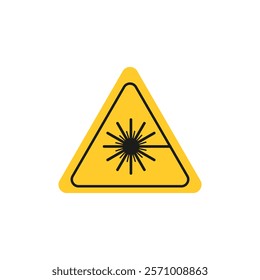 Laser warning icon flat line symbol set.